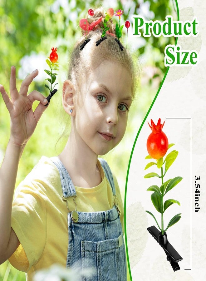 KFPPLXQ 50 Pcs Little Grass Sprout Clips Flower Hairpins for Women Girls Kids Party School - Image 4